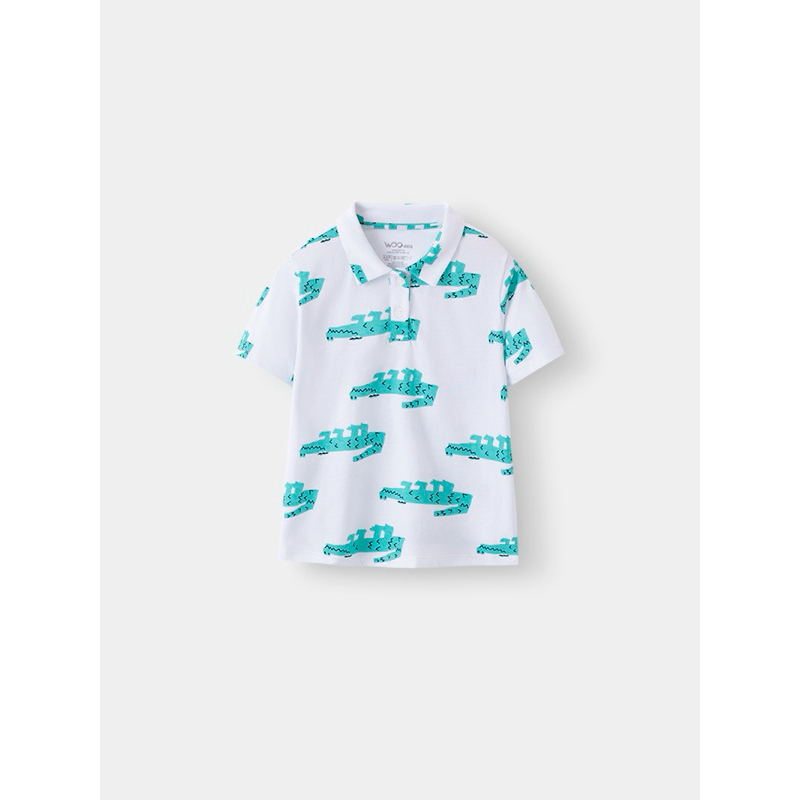 เสื้อยืดคอปกเด็กชาย BPS25S001R ลายจระเข้สุดน่ารัก