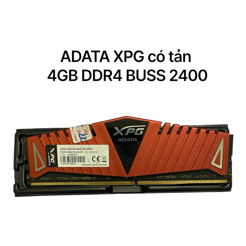 RAM ADATA XPG (ชุดเกมมิ่ง) DDR4 4GB/2400MHz Heatsink