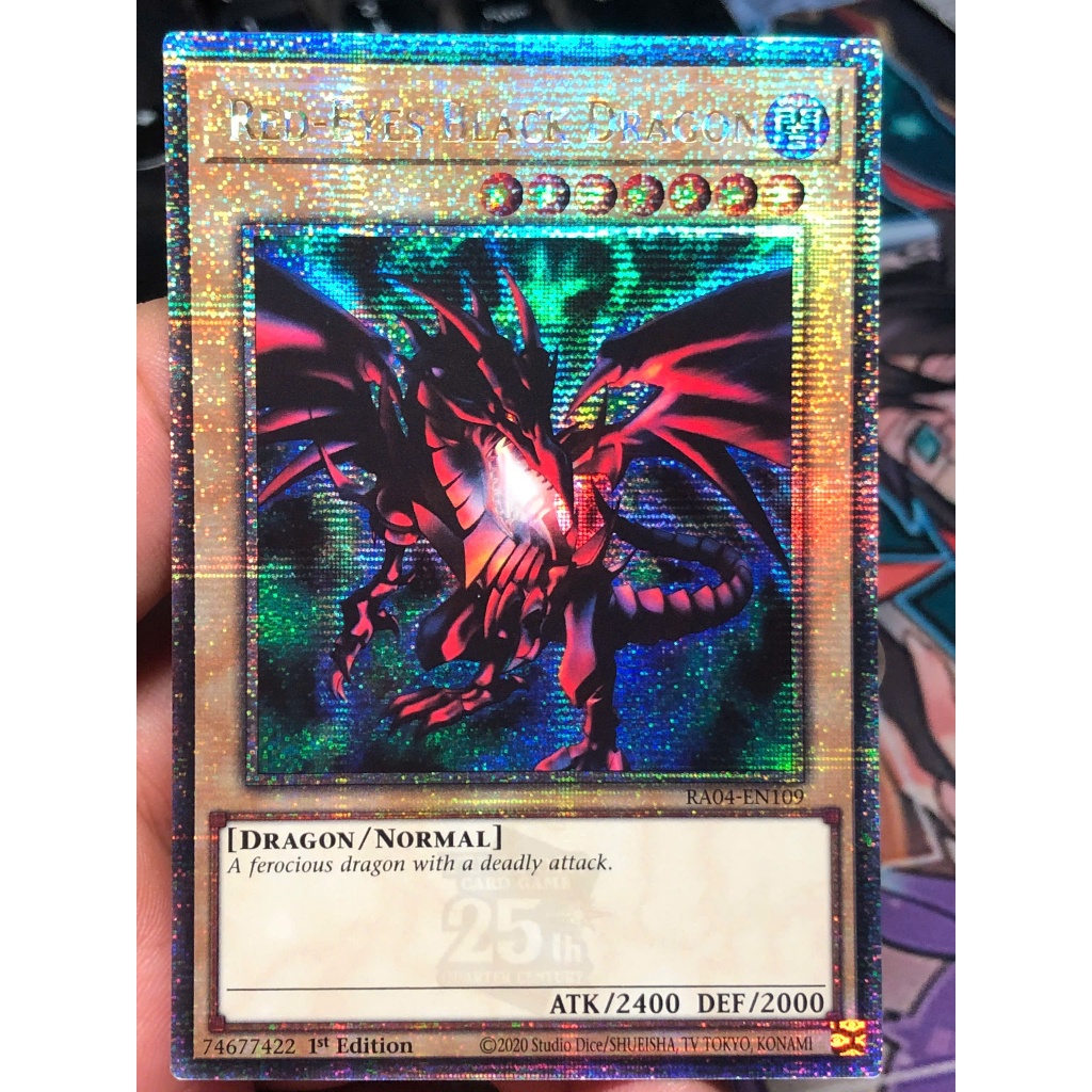[KW2 Yugioh] [EN-UK] [Nice Art] การ์ดมังกรดํา Red-Eyes (4th Art) RA04-EN109 Quarter Century Secret R