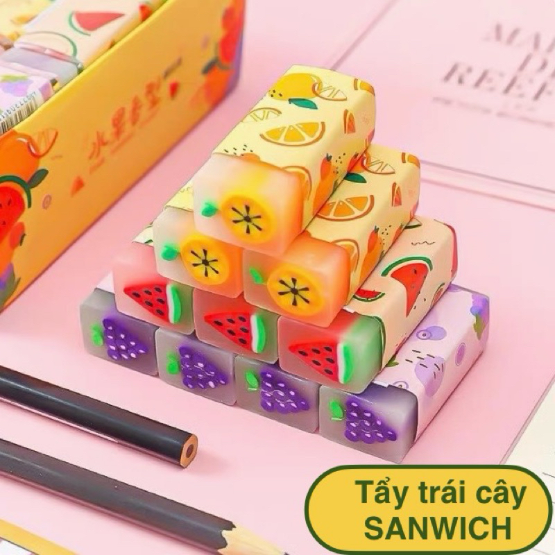 ยางลบดินสอรูปผลไม้ [PEN_HOUSE] นุ่มสุดๆ น่ารักสุดๆ ขนาด 20x15x45mm