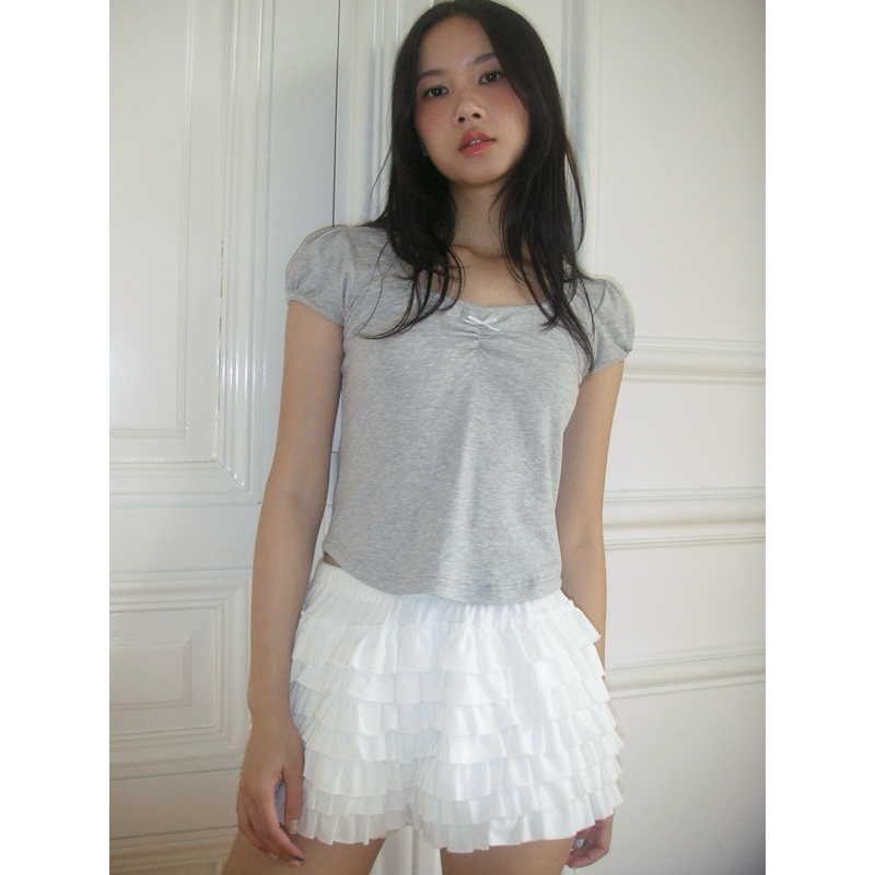 BAMBI TOP - เสื้อยืดผ้าฝ้าย Miyou มีโบว์