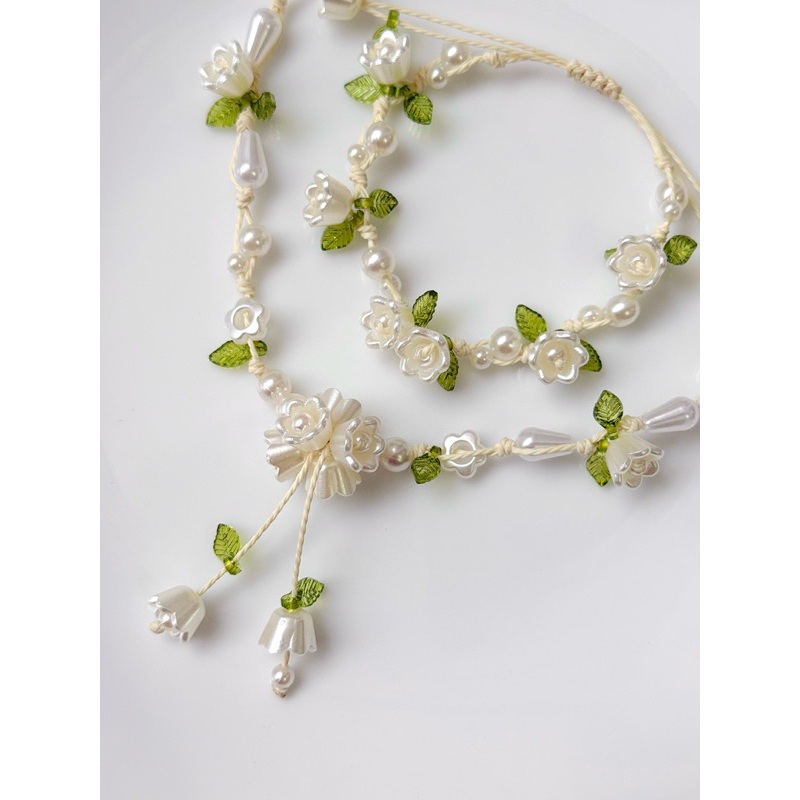 ชุดสร้อยคอ Lily of the Valley - สร้อยข้อมือ Lily of the Valley - สร้อยคอ Lily of the Valley - เครื่อ