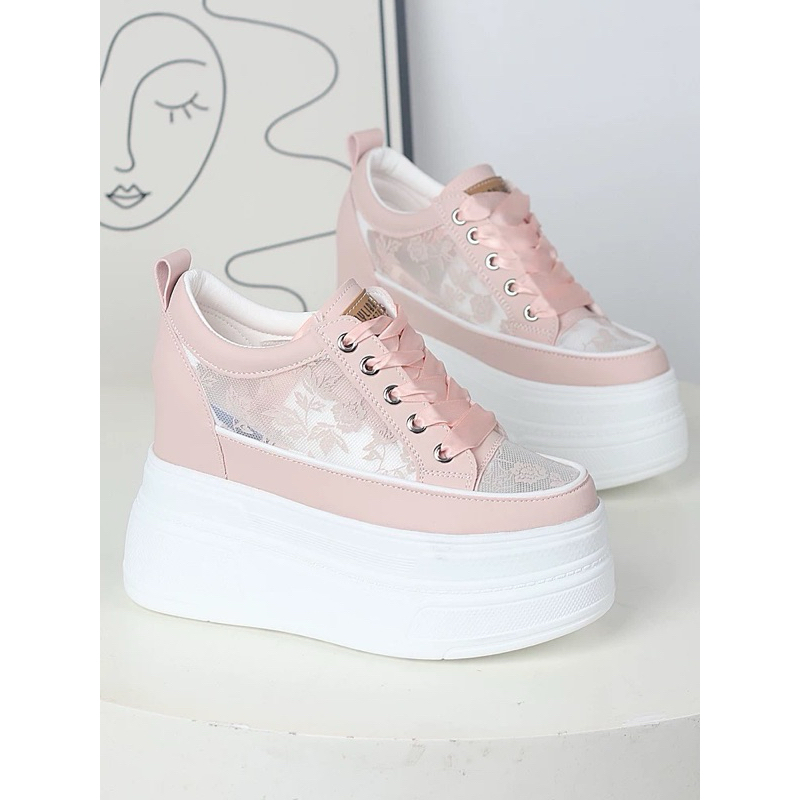 รองเท้าผ้าใบพื้นบุนวม 10cm,12cm