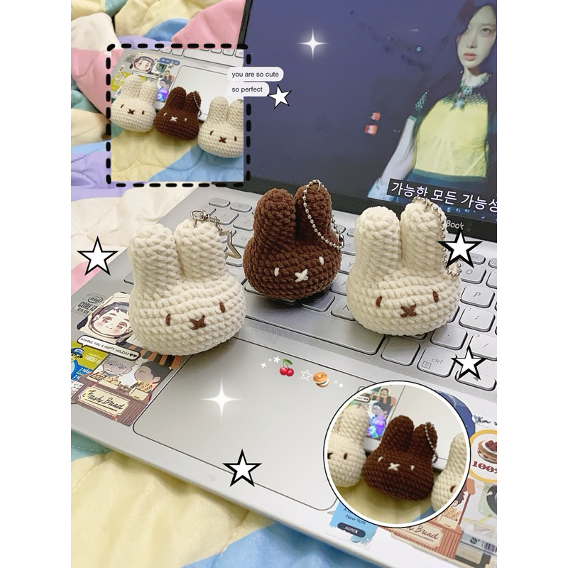 [ Miffy ] พวงกุญแจ Miffy ทําจากขนสัตว์ Miffy Rabbit Keyring