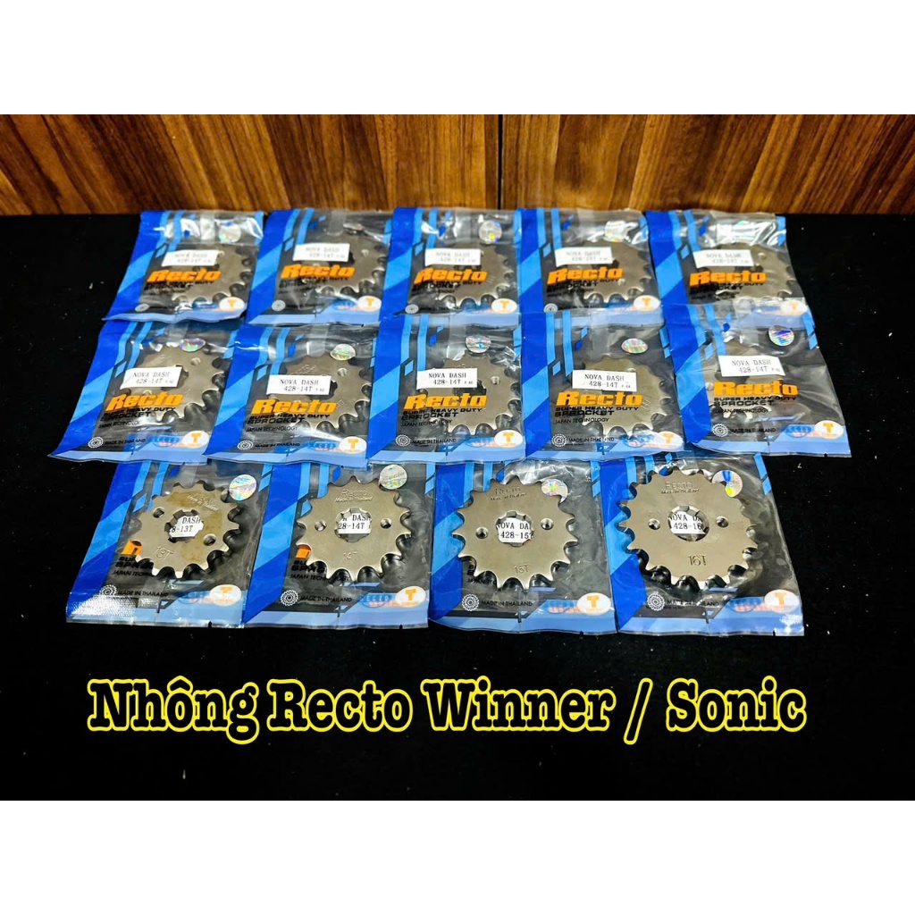 9L HONDA Winner V1 V2 V3 / สเตอร์หน้า Sonic (ขนาด: 13T / 14T / 15T / 16T) Recto แท้ ติดตั้งแบบสังกะส