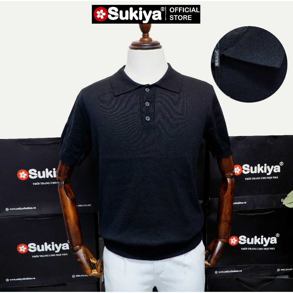 SUKIYA Premium เสื้อโปโลผู้ชาย ผ้าวูลถักธรรมดาธรรมดาธรรมดา AL79