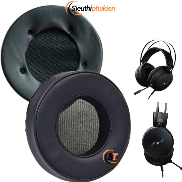 เบาะหนังเจาะรูล่วงหน้า 1 คู่สําหรับหูฟัง Rapoo VH310 เคสชุดหูฟังสําหรับเล่นเกม Rapoo