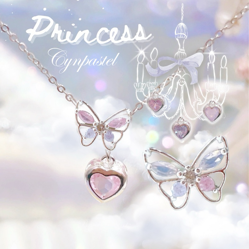 Bracelets.secrets Cynthia Pastel Butterfly Necklace ชุบเงิน 92.5%