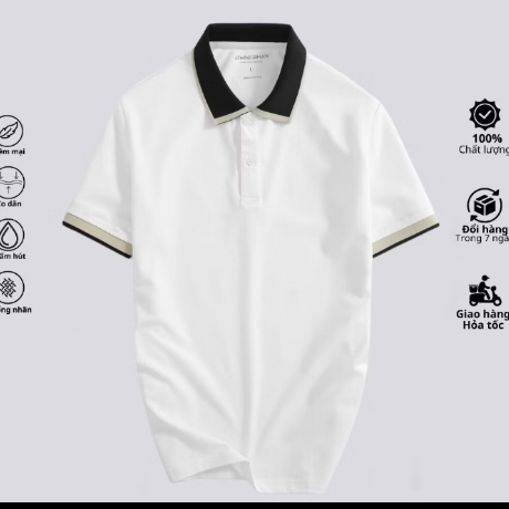 PRIMAN เสื้อโปโลผู้ชาย เสื้อยืดคอปก ผ้าฝ้ายคุณภาพสูง เท่ อ่อนเยาว์ ความเป็นชาย หรูหรา PL3