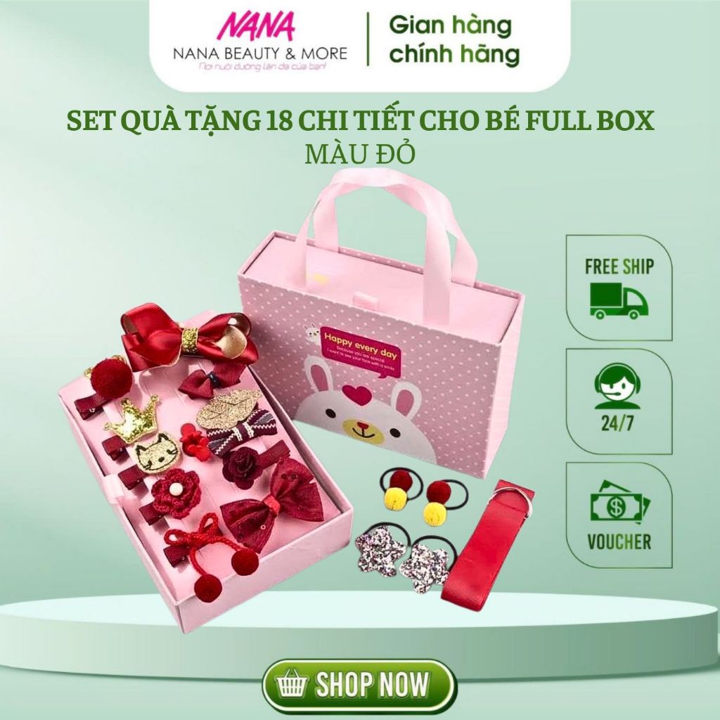 ชุดกิ๊บของขวัญสีแดง 18 ชิ้นสําหรับเด็ก Fullbox - Nana Shop