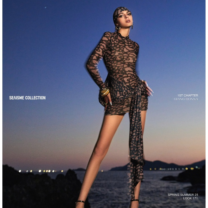 GIANG DONNA - EIRIN PANTHER DRESS 4507 ผ้าตาข่ายลายซูเปอร์สเลย์ (ไม่รวมหมวก)