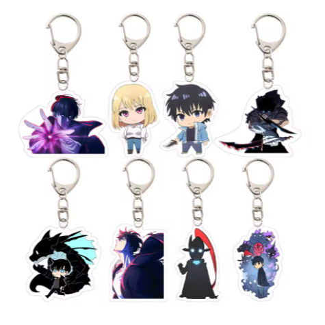 Manhwa Solo Leveling อุปกรณ์ต่อพ่วง Figur Sung Jin Woo Yoo Jin Ho พวงกุญแจทําจากวัสดุอะคริลิคใส