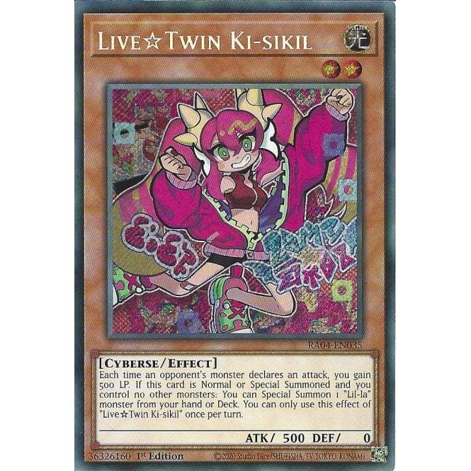 [KW2 Yugioh] [EN-UK] [Waifu] การ์ด RA04-EN035 Live Twin Ki-sikil