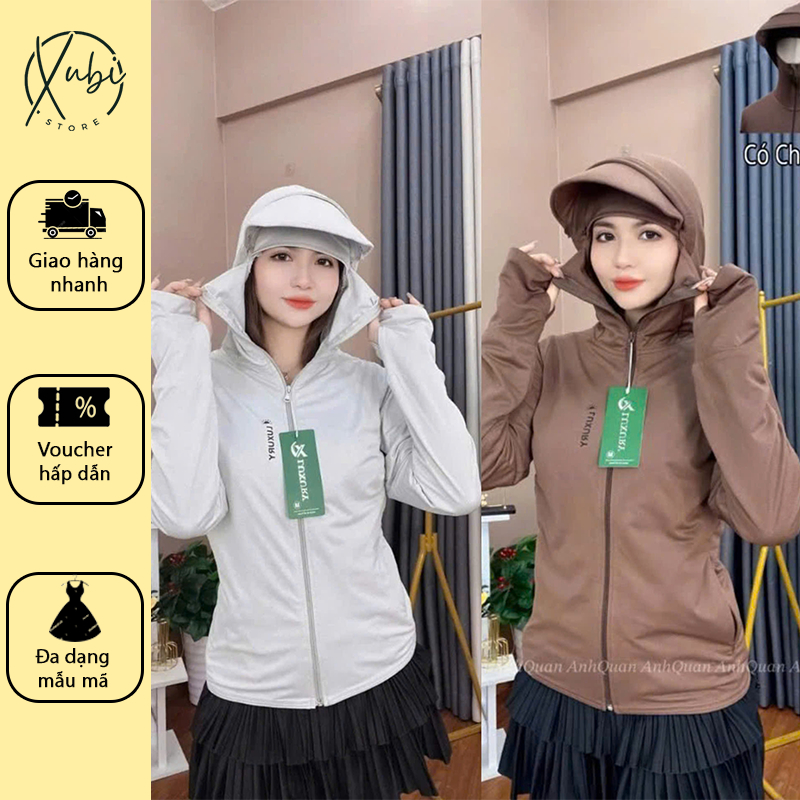 ครีมกันแดดผู้หญิงเสื้อแจ็คเก็ตกันแดดเพชร 2 ชั้น มีฮู้ด หลวม เย็น ยืด 4 ทาง - Z101