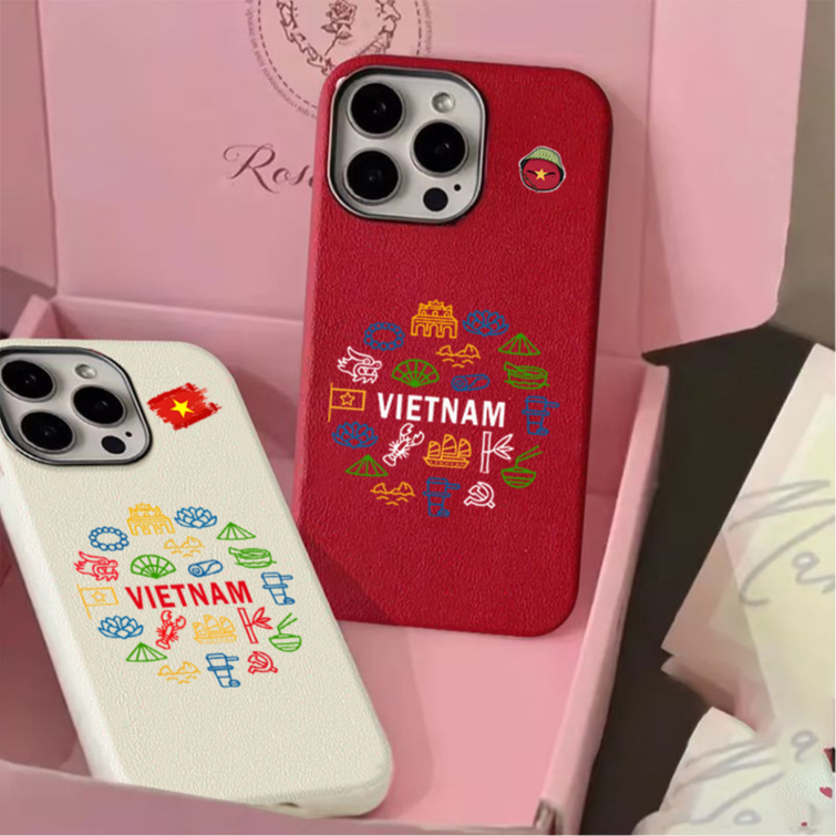 เคสหนังโลโก้เวียดนาม 16promax สําหรับ iphone 13 13promax 11promax 14 xsmax 15promax 7 plus x 11 12 s