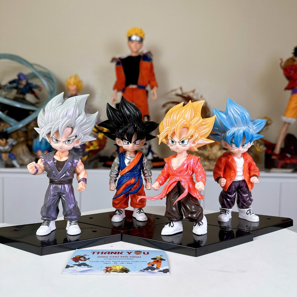ชุดโกคู 4 ชิ้นใน Dragonball 18 ซม. สีสมัยใหม่ที่สวยงามรวมกันและ Ongchumohinh888 MH1368