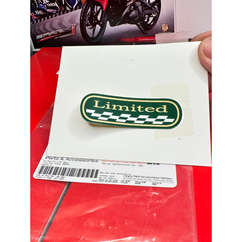 ของแท้ YAMAHA GREEN BACKGROUND LIMITED ROUND STAMP 6.4CM