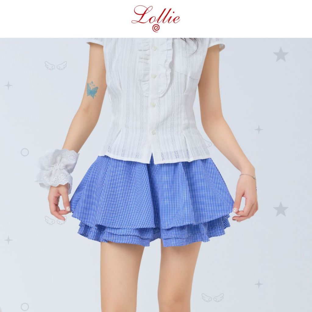 LOLLIE STUDIO - กระโปรงตรวจสอบสําหรับผู้หญิง TKC59