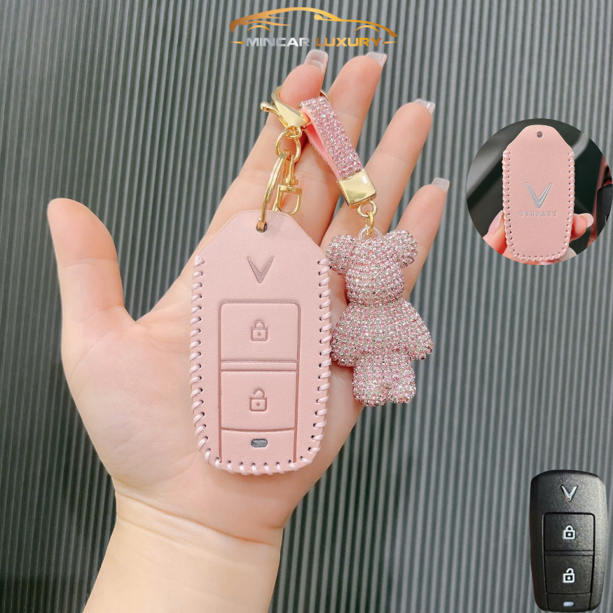 VINFAST VF3 เคสกุญแจหนัง, VINFAST VF3 เคสกุญแจรถยนต์ไฟฟ้า VINFAST VF3 ฝาครอบกุญแจปกป้องปุ่ม