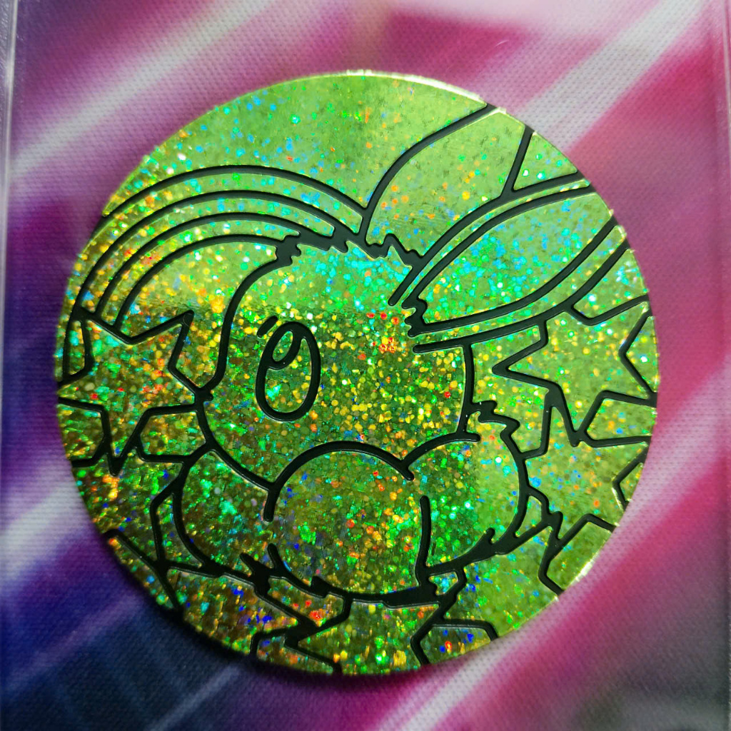 เหรียญพลาสติก Pokemon holo secret Evee d41 12-1