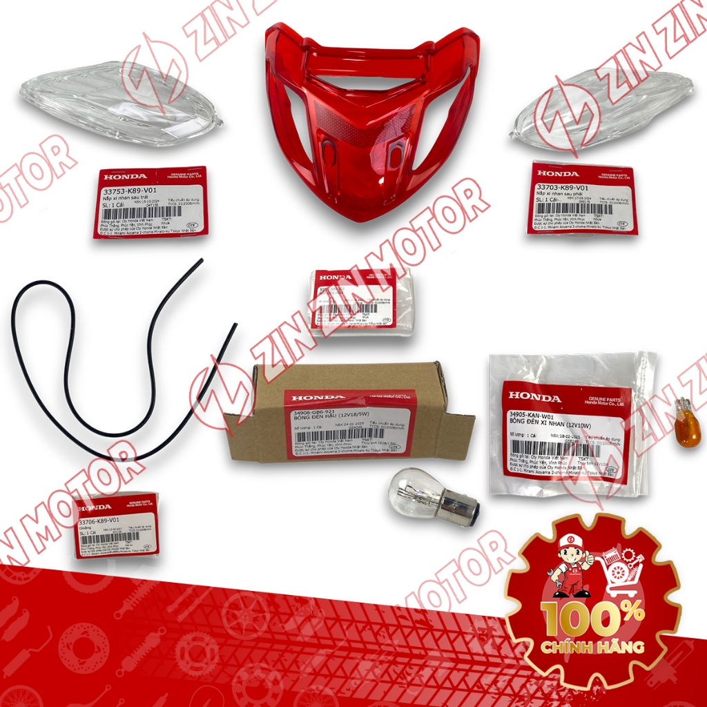 Wave Alpha 2017 - 2023 2024 - 2025 ชุดหลอดไฟไฟเลี้ยวหลัง, Mica 33702-K89-V02, 33753-K89-V01 ของแท้ -