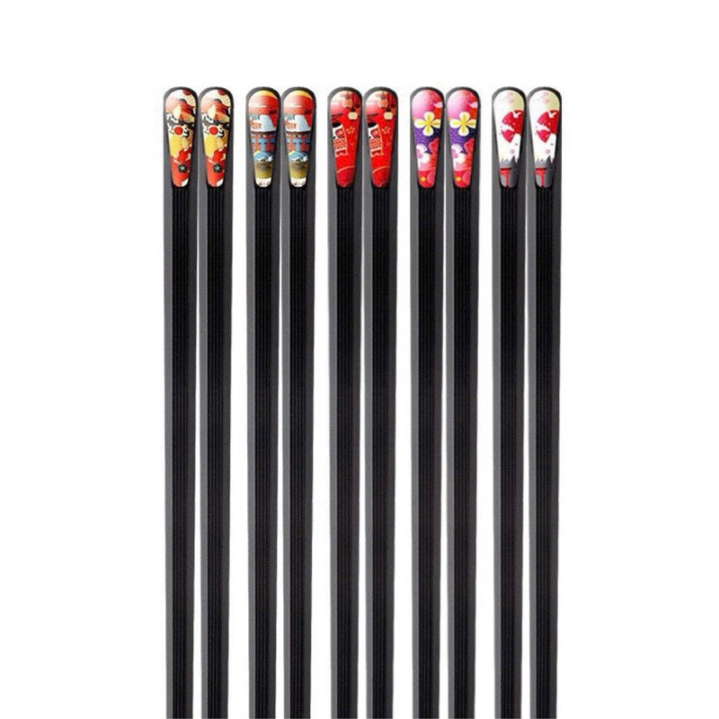 ชุดตะเกียบไฟเบอร์กลาส Nezumi Japan คุณภาพสูงที่มีลวดลายที่ไม่ซ้ํากัน