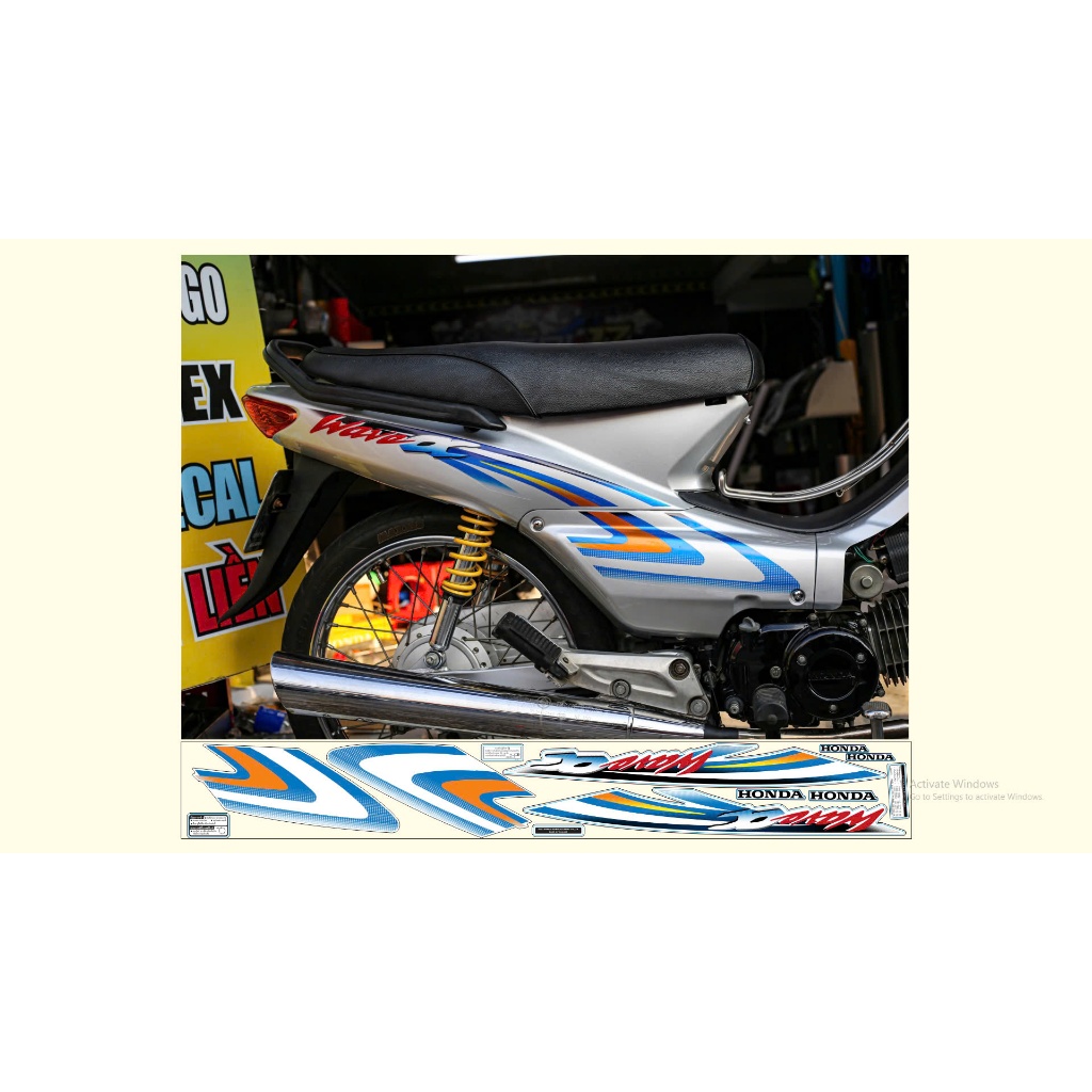 WAVE SMALL SILVER CLEAR ADHESIVE DECAL 3-LAYER กันน้ําสูง ADHESIVE