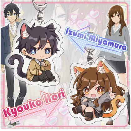 พวงกุญแจอนิเมะ Horimiya: ชิ้นที่หายไป Izumi Miyamura Kyouko Hori พวงกุญแจทําจากวัสดุอะคริลิคใส