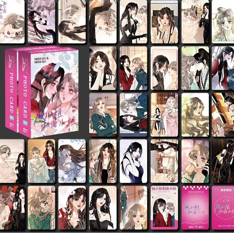 กล่องการ์ดโลโม่ 55 ใบ โฮโลแกรม Miss and Miss Yuri Manga GL GirlLove การ์ดรูปถ่ายมุมโค้งมน