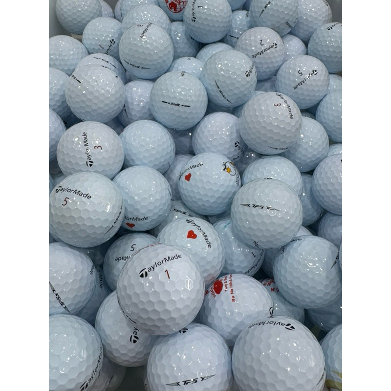 (10 ลูก) Taylormade TP5/TP5x ลูกกอล์ฟ 5 ชั้น สีขาว ใหม่ 99% ของแท้