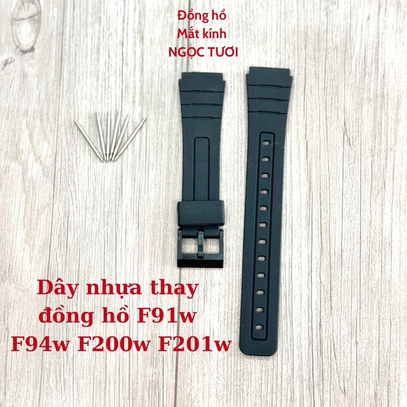 XO สายพลาสติกทดแทนนาฬิกา Casio F91w F94w F200w F201w สายพลาสติกแบบ 1 แถมแกนสปริง