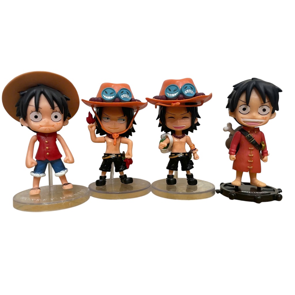 โมเดลวันพีซจิบิ: ลูฟี่และเอซ สูง 11 ซม. - ของเล่นตกแต่งอนิเมะสะสม MOHI