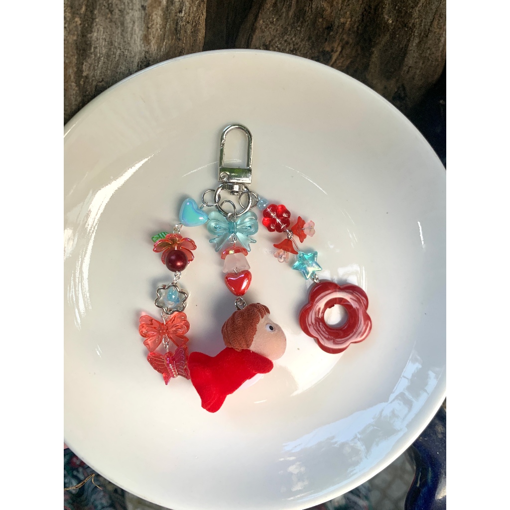 น่ารัก Ghibli Ponyo, Totoro, Jiji, พวงกุญแจตัวการ์ตูน Catbus พร้อมเครื่องรางทํามือ