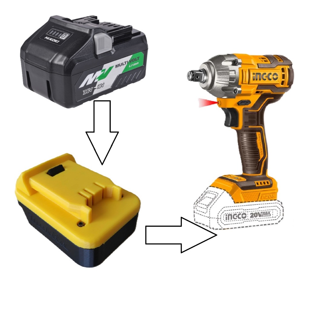 อะแดปเตอร์แบตเตอรี่ HIKOKI สําหรับ INGCO TOTAL 20v (ไม่รวมเครื่องและแบตเตอรี่)