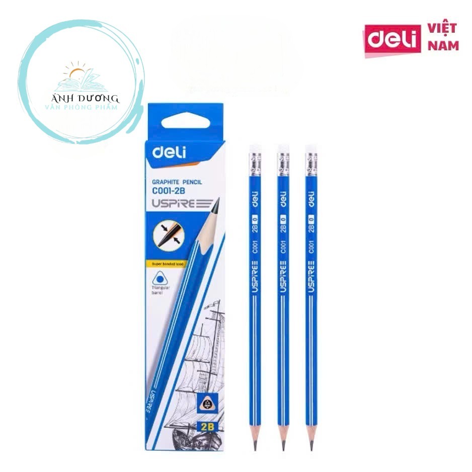 ดินสอไม้ Deli C001-2B - ดินสอนักเรียน Deli