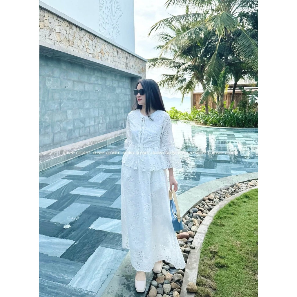 [Liquidation] Sunny Closet ชุดเดรสผ้าสีขาว Size S - ใหม่ 100%