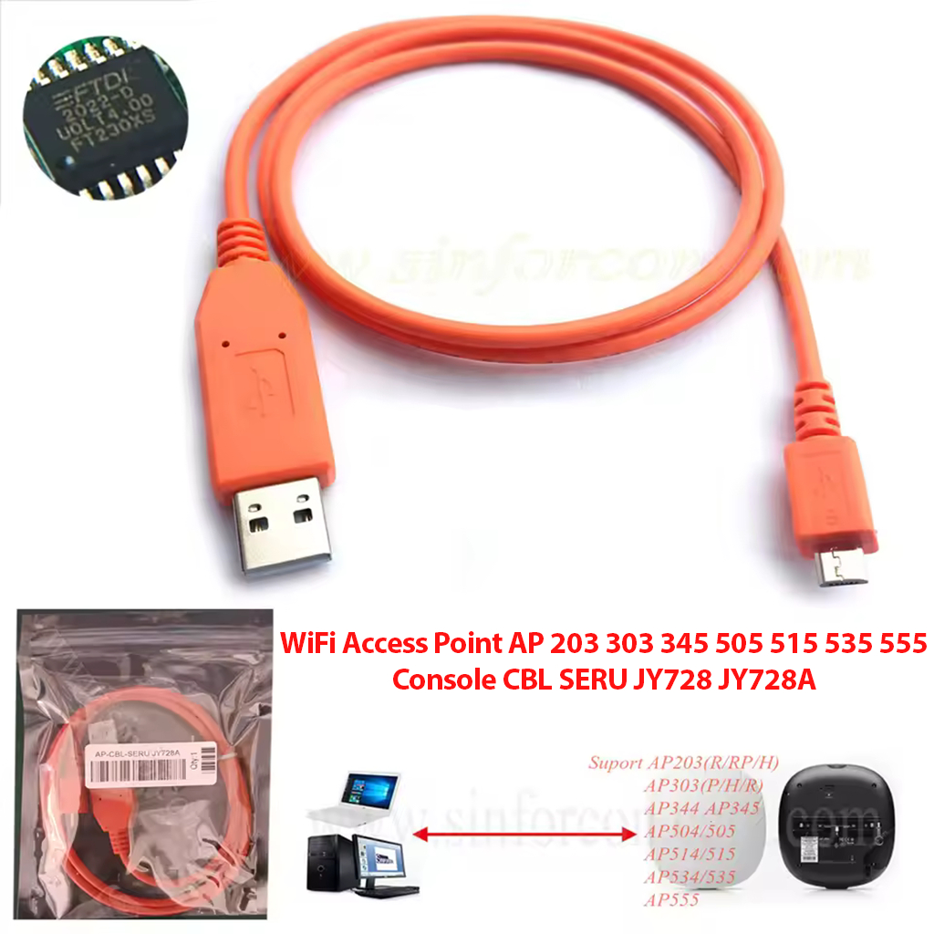Aruba Console USB to Micro USB 5Pin Cable HPE JY728A AP-CBL-SERU ใช้สําหรับ Aruba, Ruijie, Maipu wif