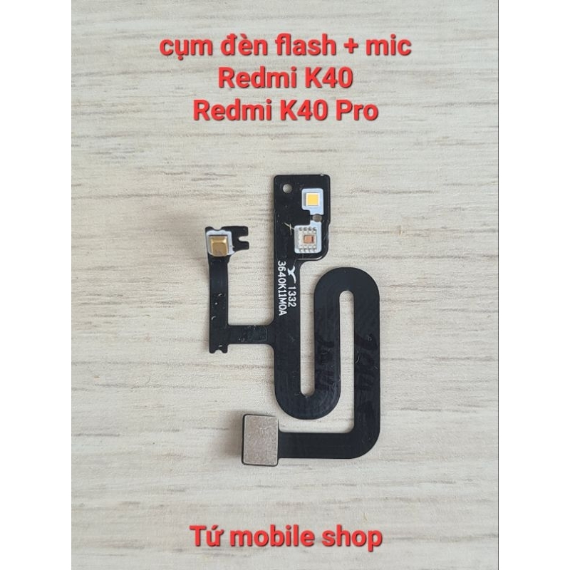 ชุดประกอบสายแฟลช Led + ไมโครโฟนสําหรับ Xiaomi Redmi K40, Redmi K40 Pro