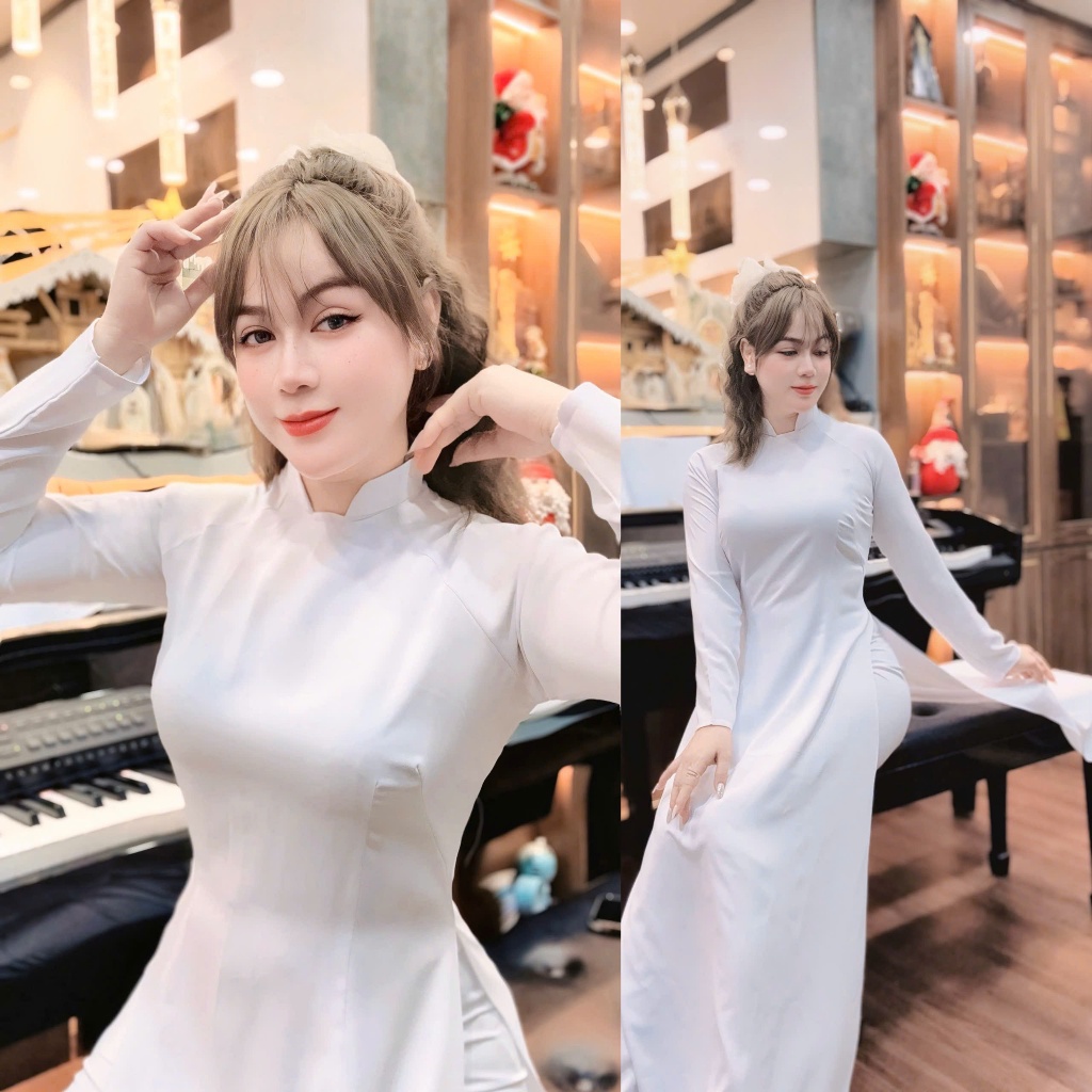 TRADITIONAL OPEN-NECKLACE SLIM Ao Dai (AD02) - เรียนโอ๊คได