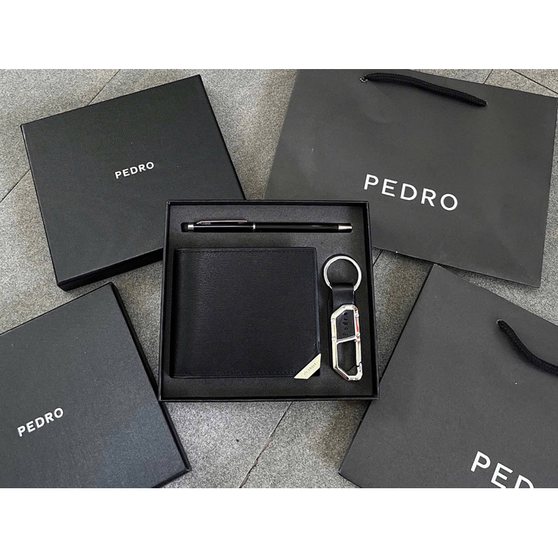 [ครบกล่อง]PEDRO MENS WALLET SET WITH PEN โลโก้คมชัดสุดๆ
