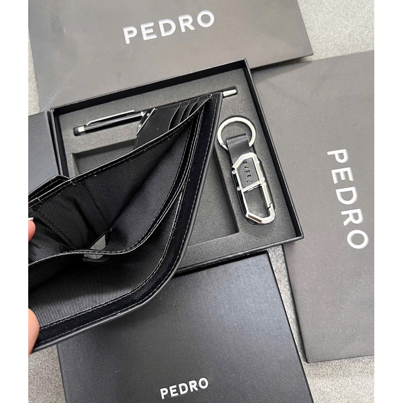 [ครบกล่อง]PEDRO MENS WALLET SET WITH PEN โลโก้คมชัดสุดๆ