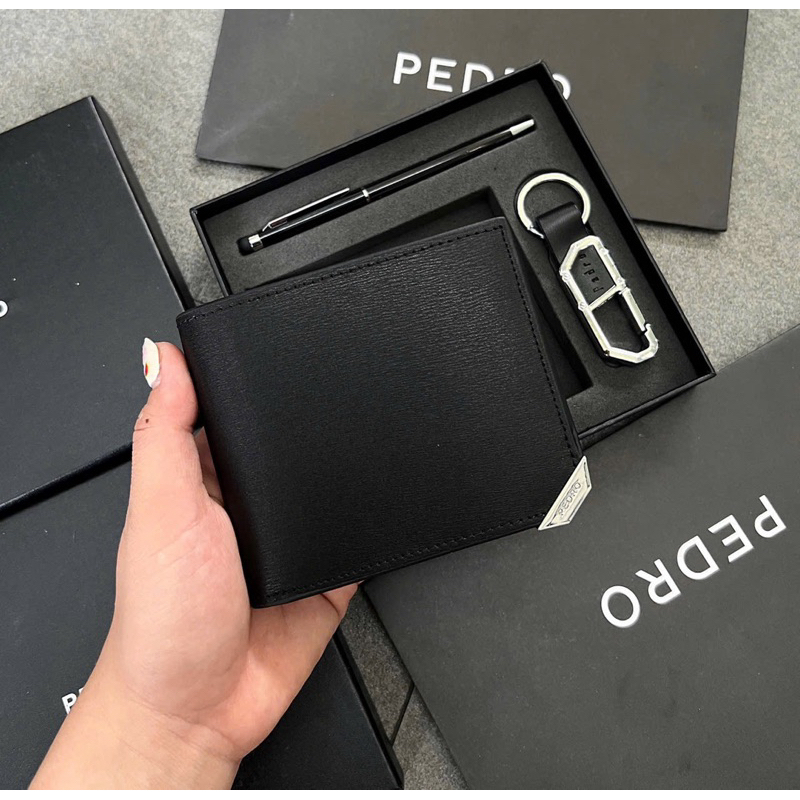 [ครบกล่อง]PEDRO MENS WALLET SET WITH PEN โลโก้คมชัดสุดๆ