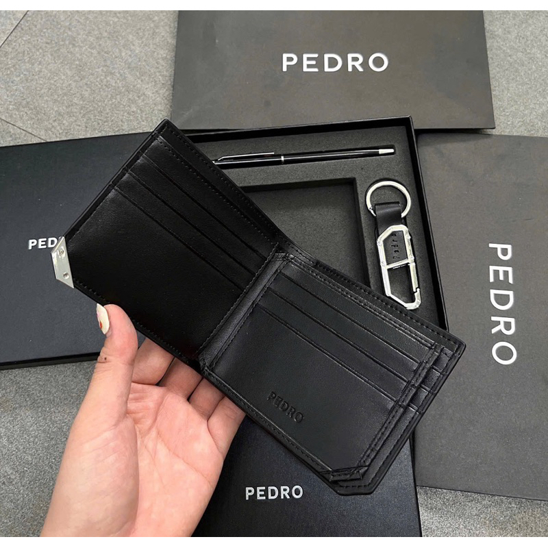 [ครบกล่อง]PEDRO MENS WALLET SET WITH PEN โลโก้คมชัดสุดๆ