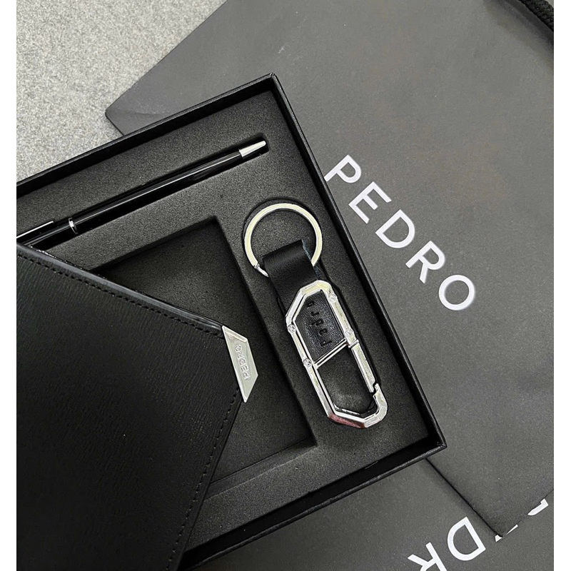 [ครบกล่อง]PEDRO MENS WALLET SET WITH PEN โลโก้คมชัดสุดๆ