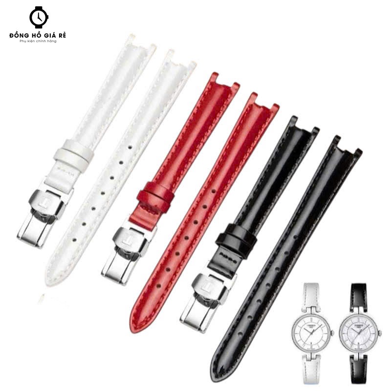 TISSOT 1853เทรนด์สายหนังสําหรับนาฬิกา ทิสโซต์ 12 มม. สายนาฬิกาประกายสําหรับผู้หญิง