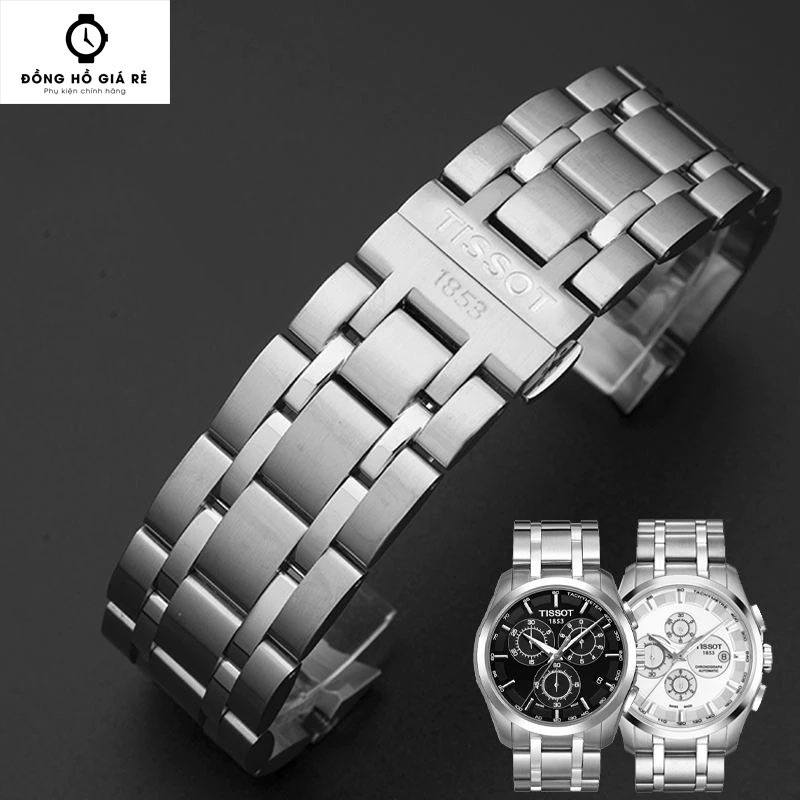 ของแท้ Tissot 1853 Metal Strap Mens Strap T035 Tissot Original Watch Strap T035 410A ขนาด 22mm [92]