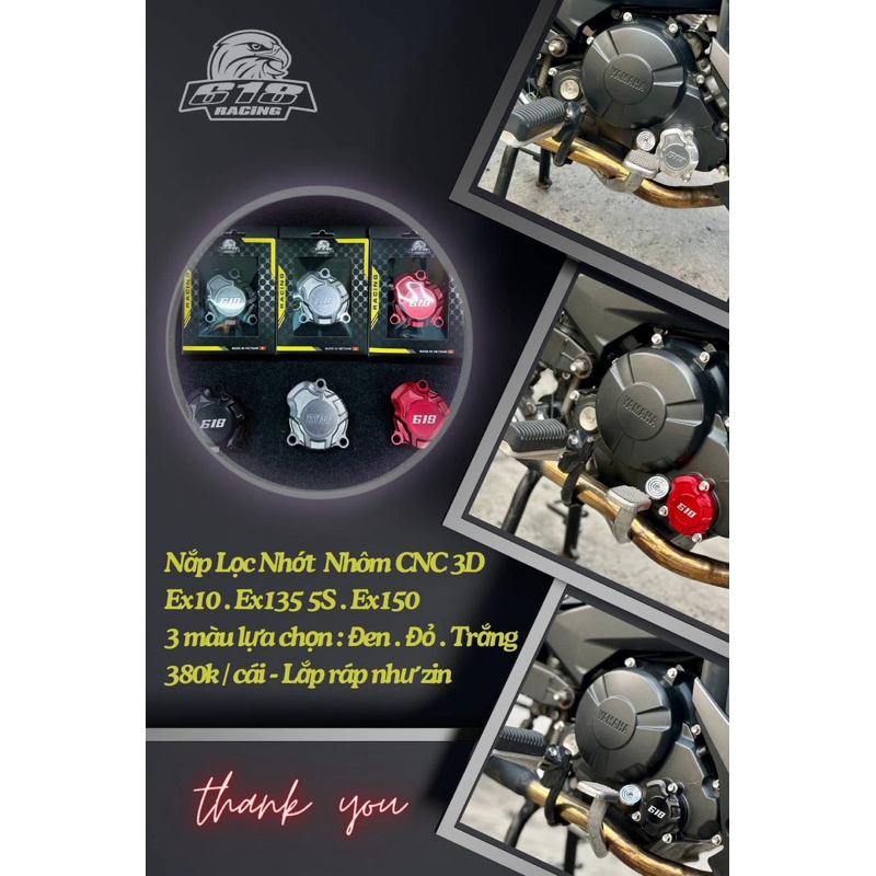 ฝาปิดกรองน้ํามันเครื่อง Cnc 618racing สําหรับ Ex135 5s - Ex150 - Ex155!