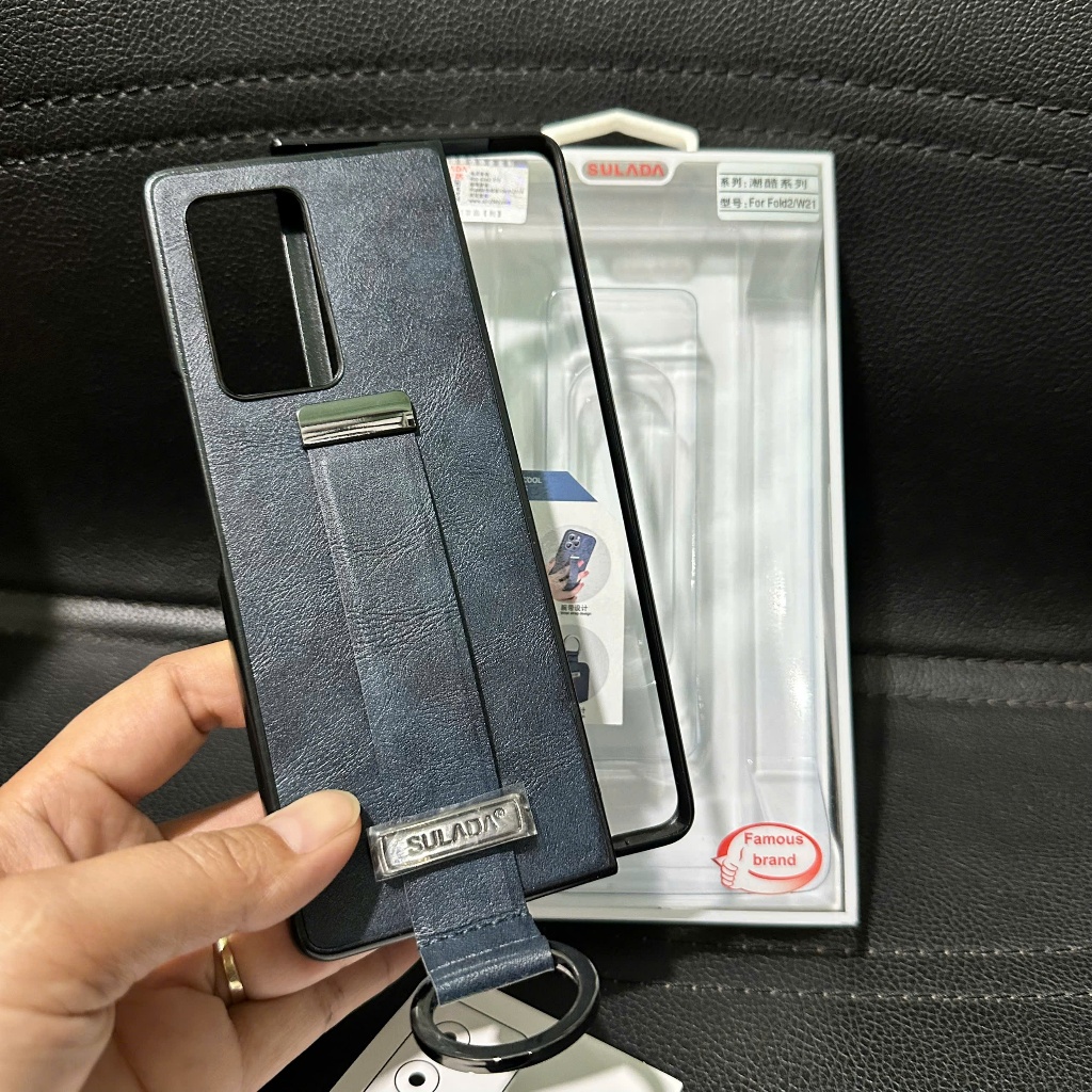 Discharge - เคสเข็มขัดหนัง Samsung Z Fold 2 5G (สีน้ําเงินชาร์โคล) (999)