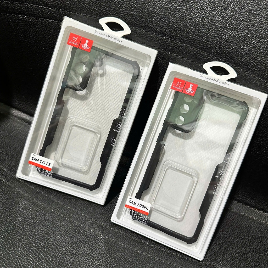 - Xundd Samsung S20 Fe, S21 Fe case ขอบสีดําใส กันกระแทก 4 มุม (999)