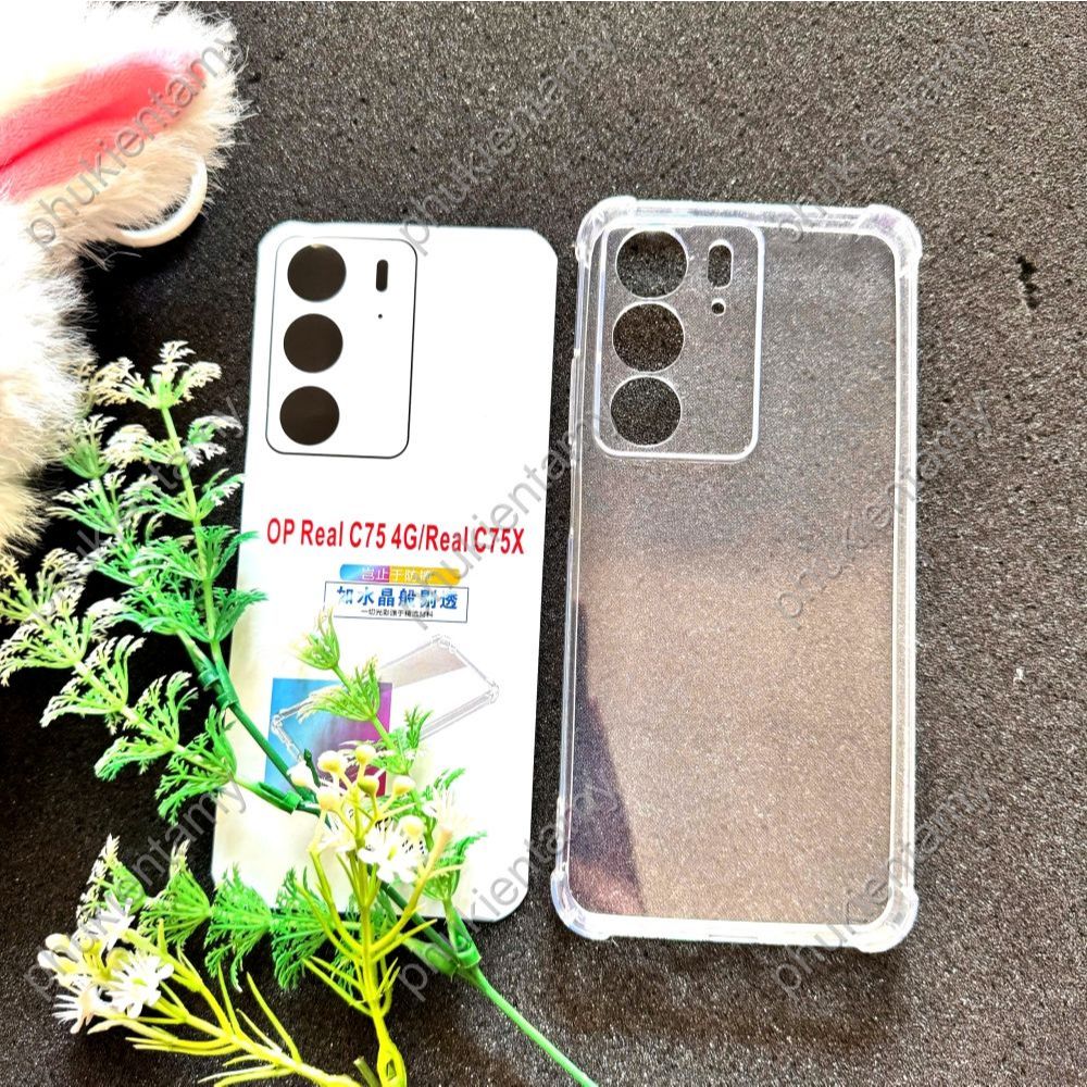 Realme C75 / C75X เคสกันกระแทกแบบยืดหยุ่นโปร่งใสพร้อมการป้องกันมุม 4 มุม